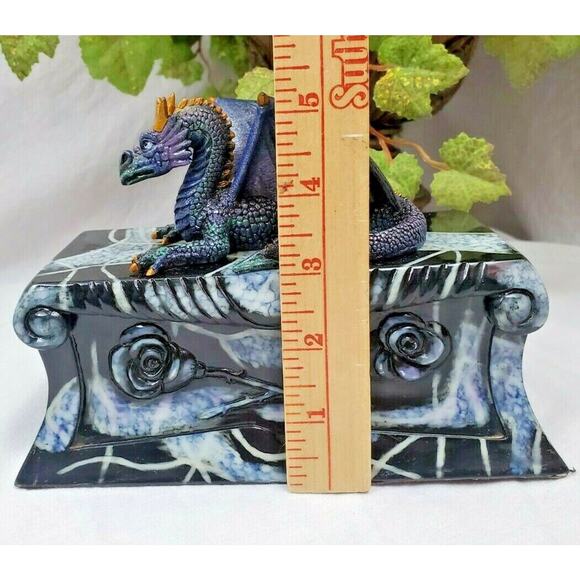 Vintage Coffin Crypt Box Dragon Figurine Fantasy Trinket Storage Goth Whimsigoth - Picture 7 of 9